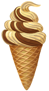 a caramel ice cream cone